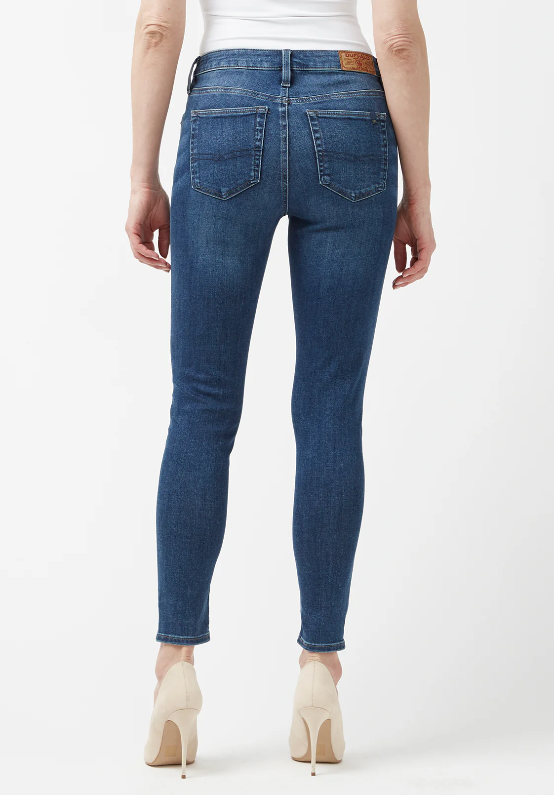 Mid Rise Skinny Alexa Women's Jeans in Mid Blue - BL15669 - Image 3