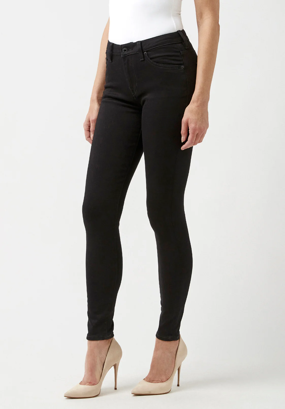 Mid Rise Skinny Alexa Women's Jeans in Black - BL15672 - Image 3