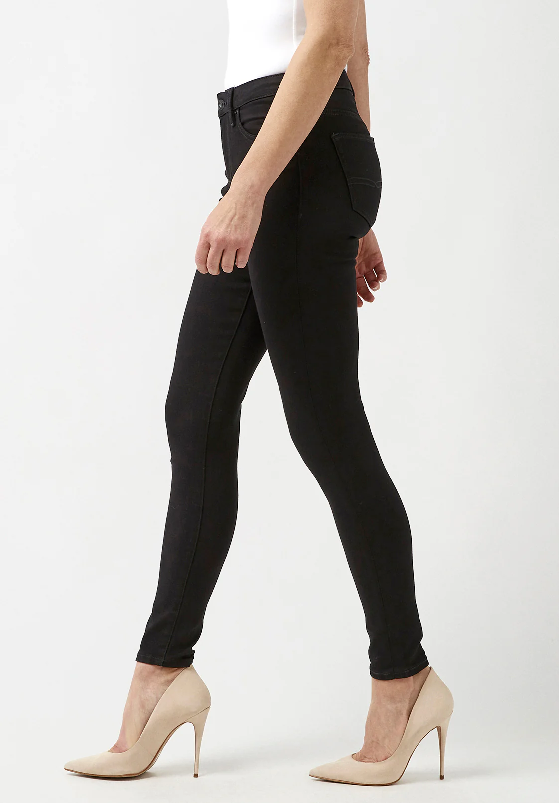 Mid Rise Skinny Alexa Women's Jeans in Black - BL15672 - Image 4