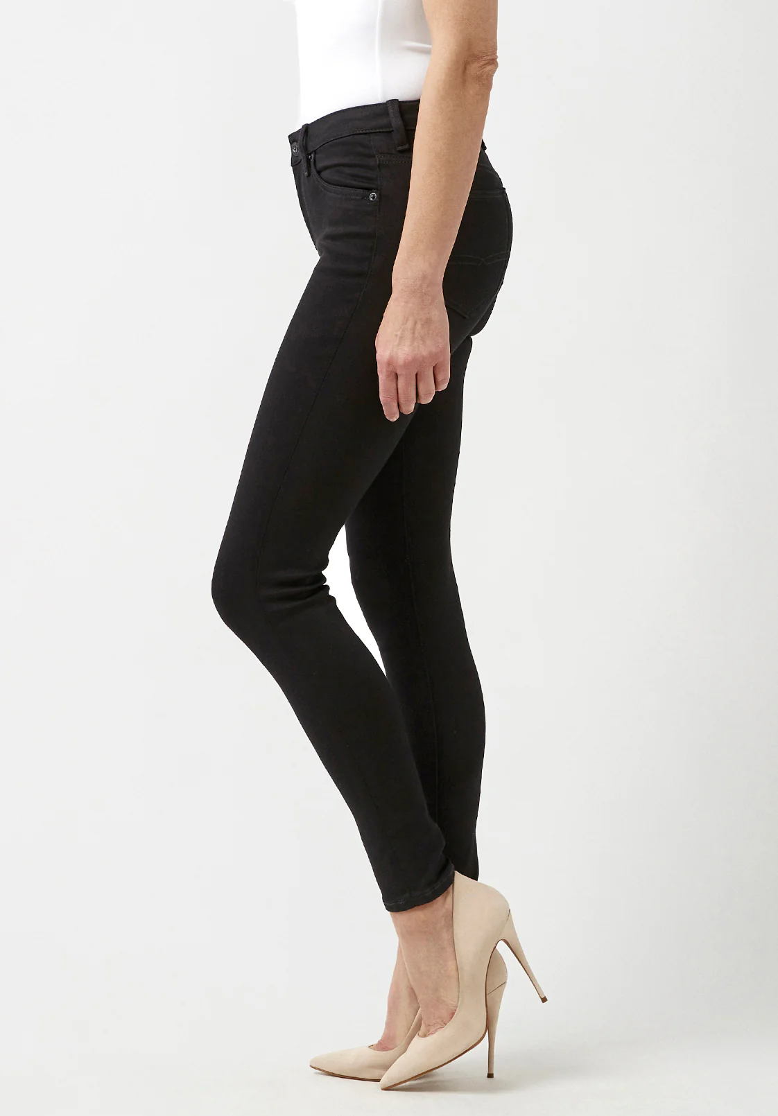 Mid Rise Skinny Alexa Women's Jeans in Black - BL15672 - Image 5