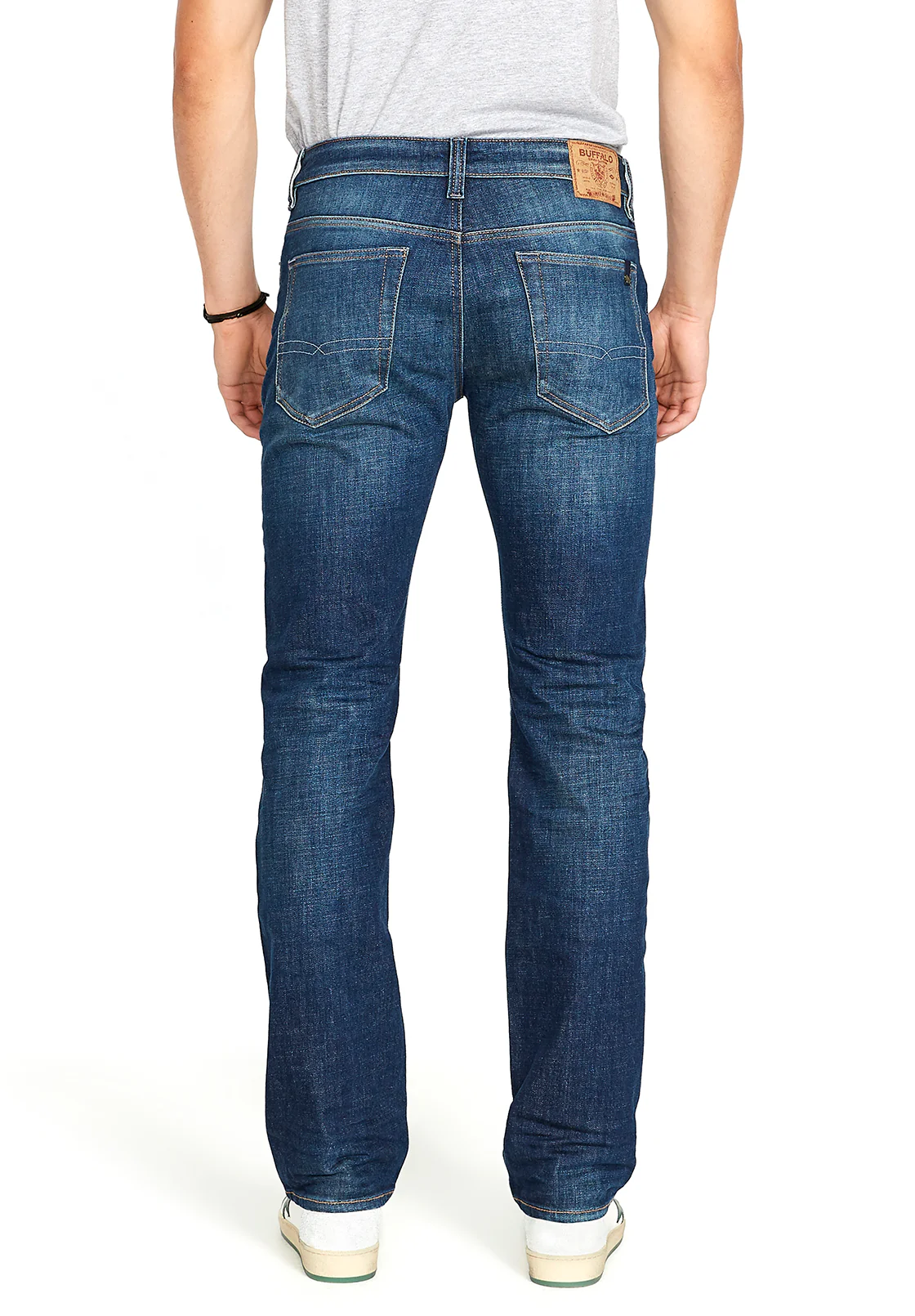 Relaxed Straight Driven Men's Jeans in Dark Blue Sanded- BM22640 - Image 3
