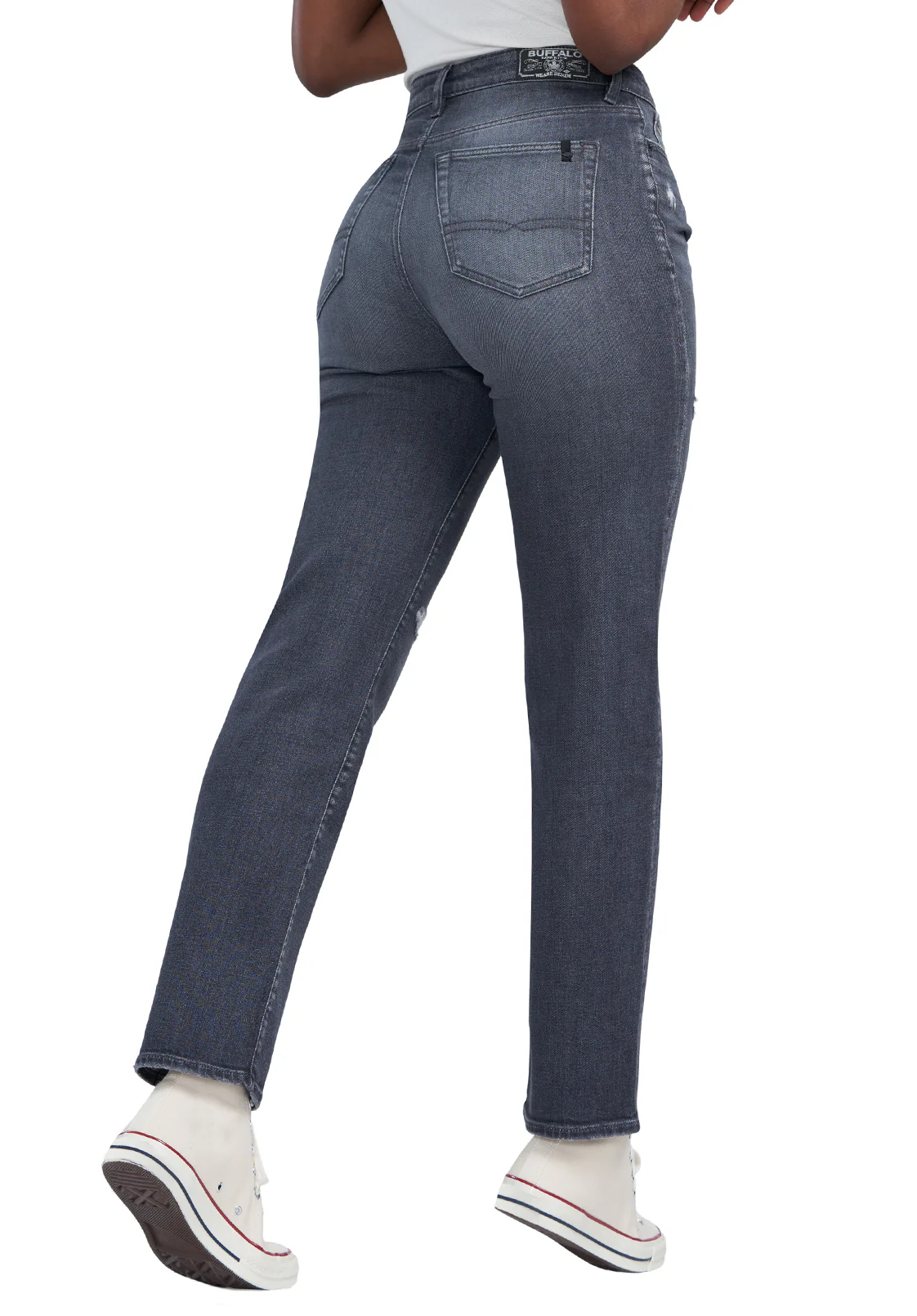 High Rise Straight Jayden Women's Jeans, Grey - BL15845 - Image 8