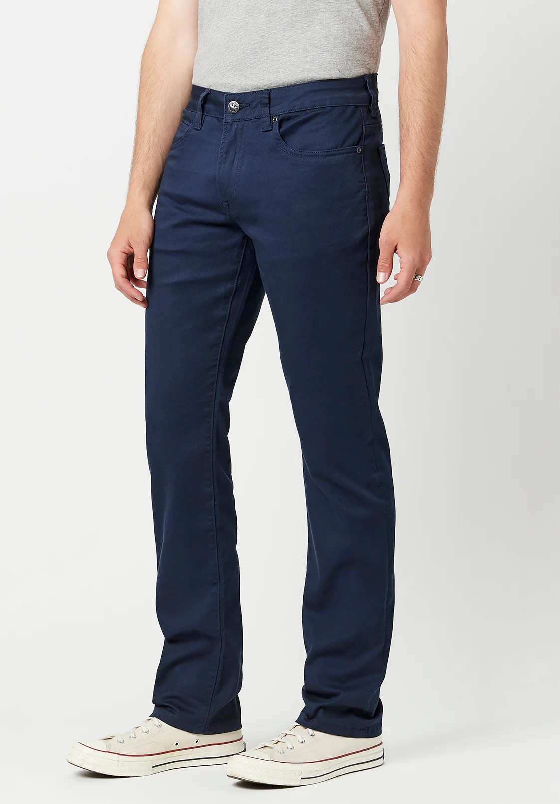 Straight Six Men's Twill Pants in Deep Navy - BM16083 - Image 3