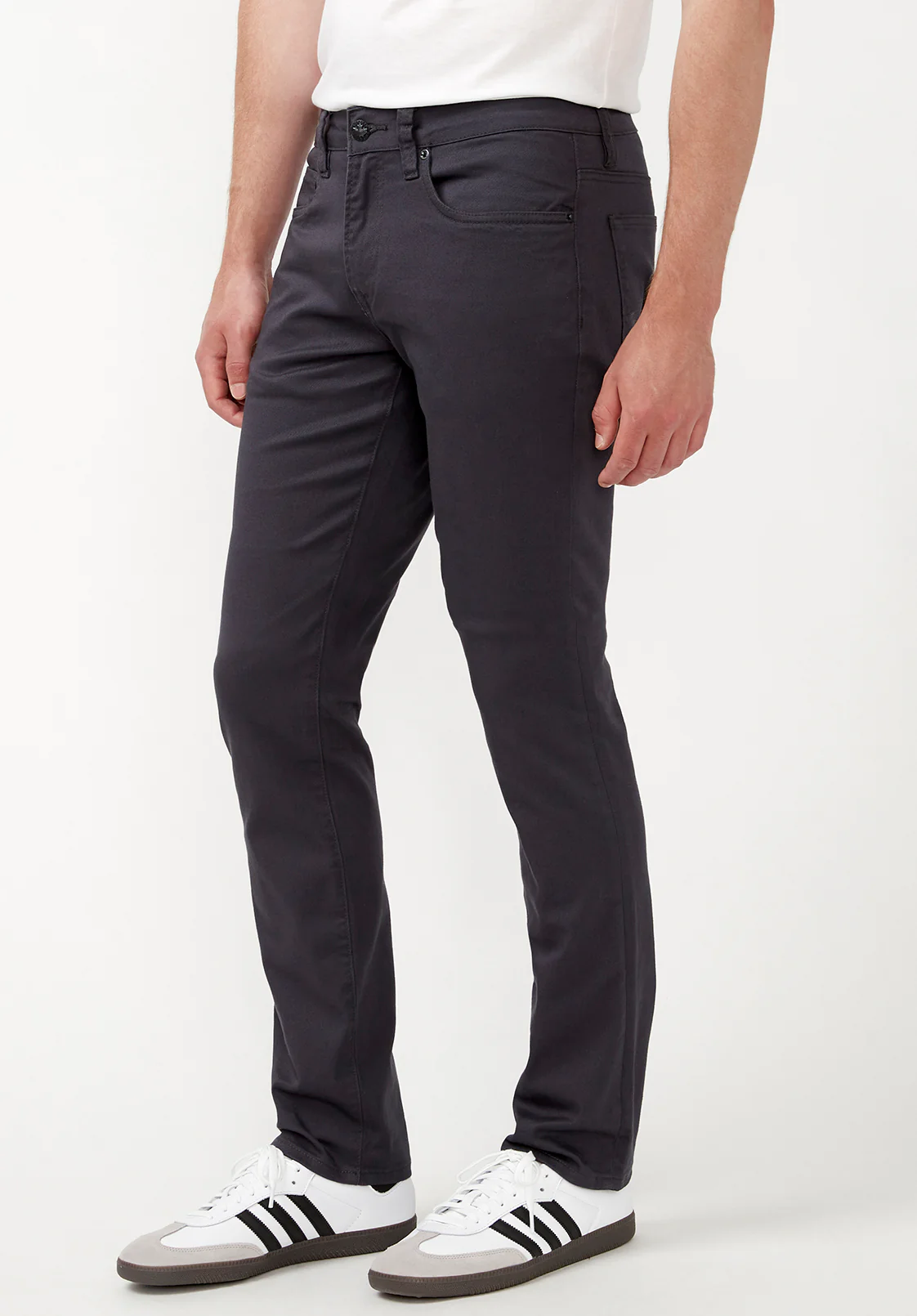Slim Ash Men's Twill Pants in Charcoal Gray - BM22017 - Image 3
