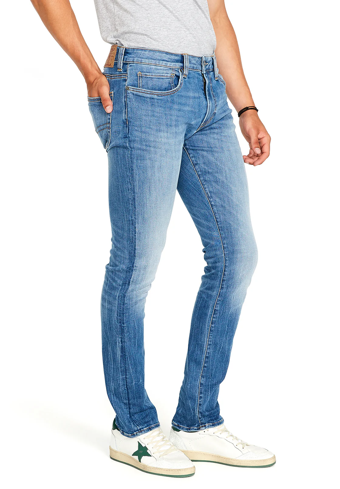 Slim Ash Men's Jean in Veined and Crinkled Blue - BM22611 - Image 3