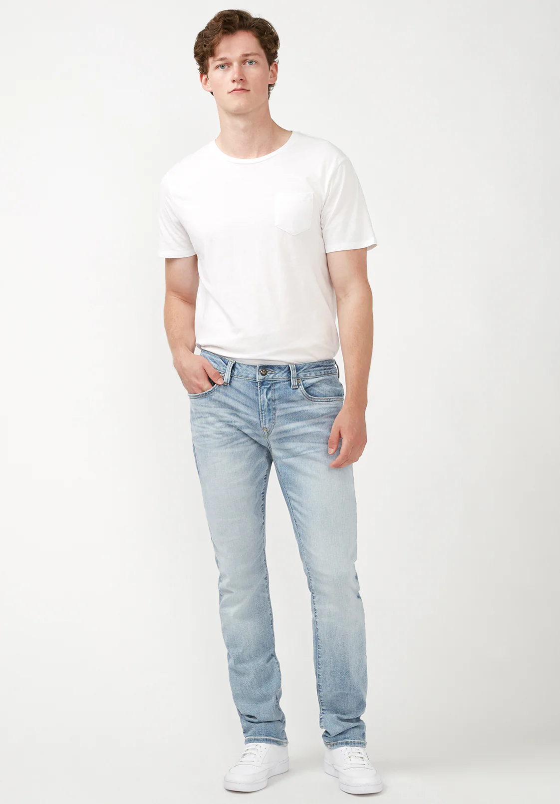 Slim Ash Men's Jeans in Crinkled Light Blue - BM22784 - Image 4