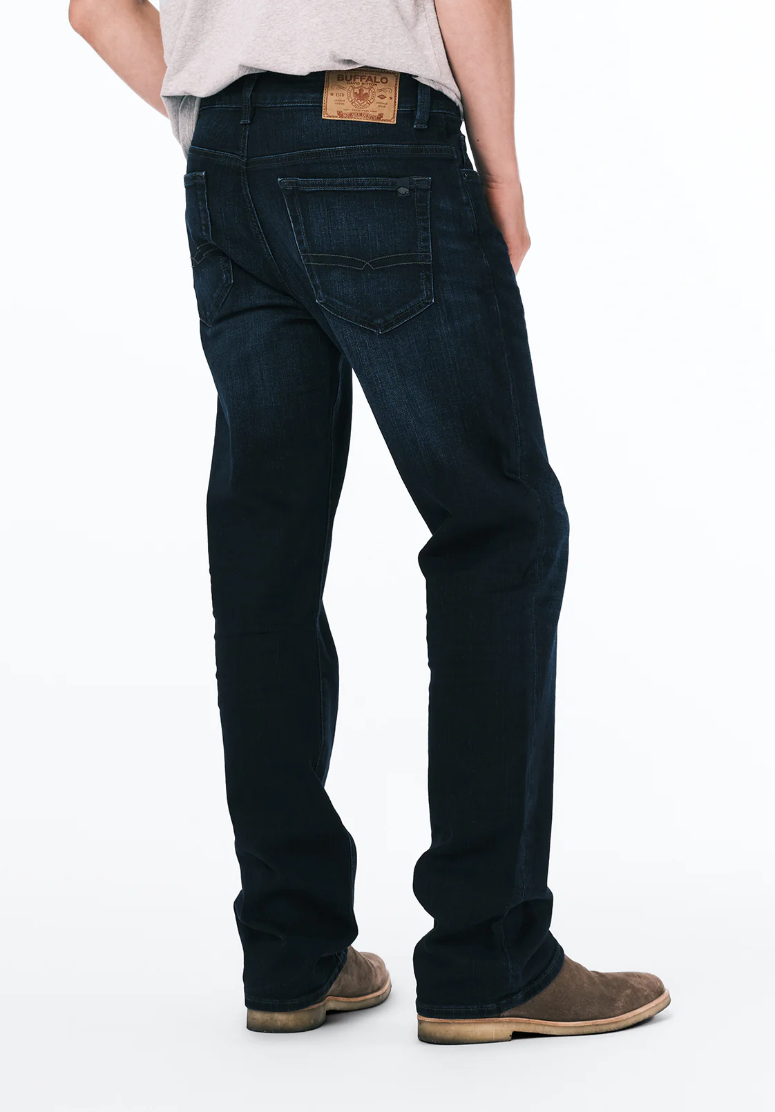 Slim Boot King Men's Jeans in Whiskered and Sanded Dark Blue - BM22675 - Image 3