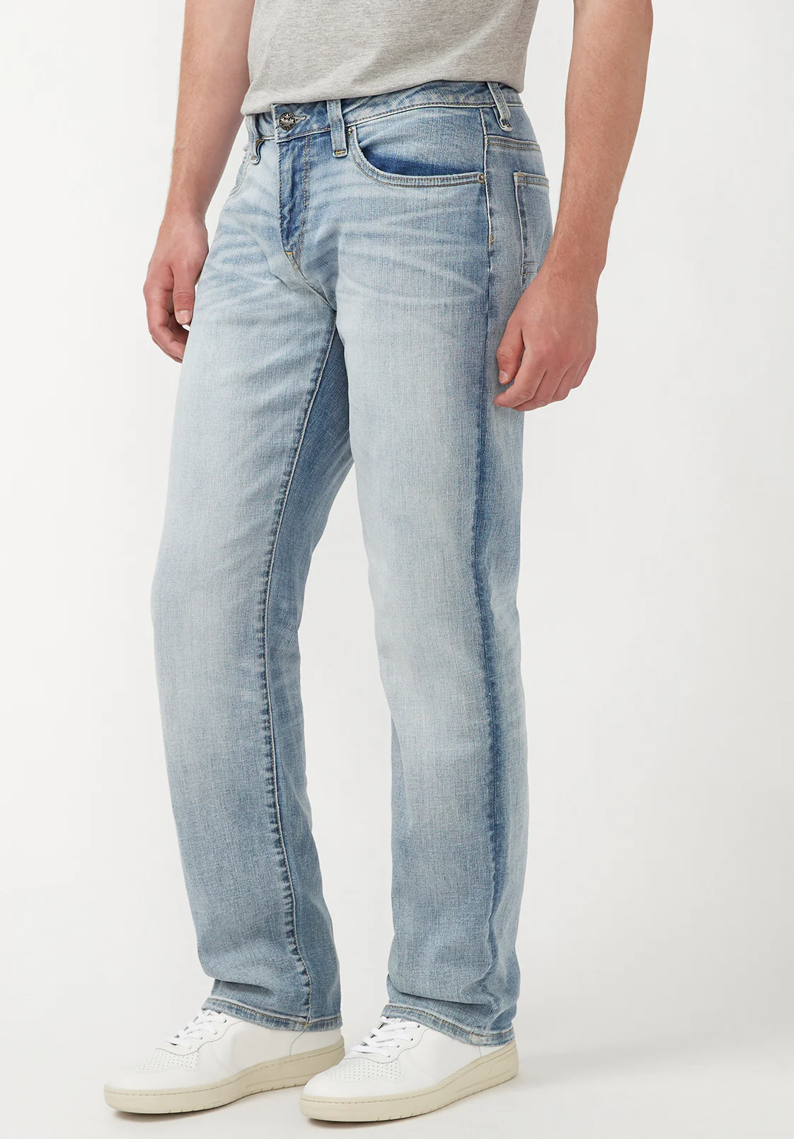 Straight Six Men's Jeans in Crinkled Light Blue - BM22762 - Image 3
