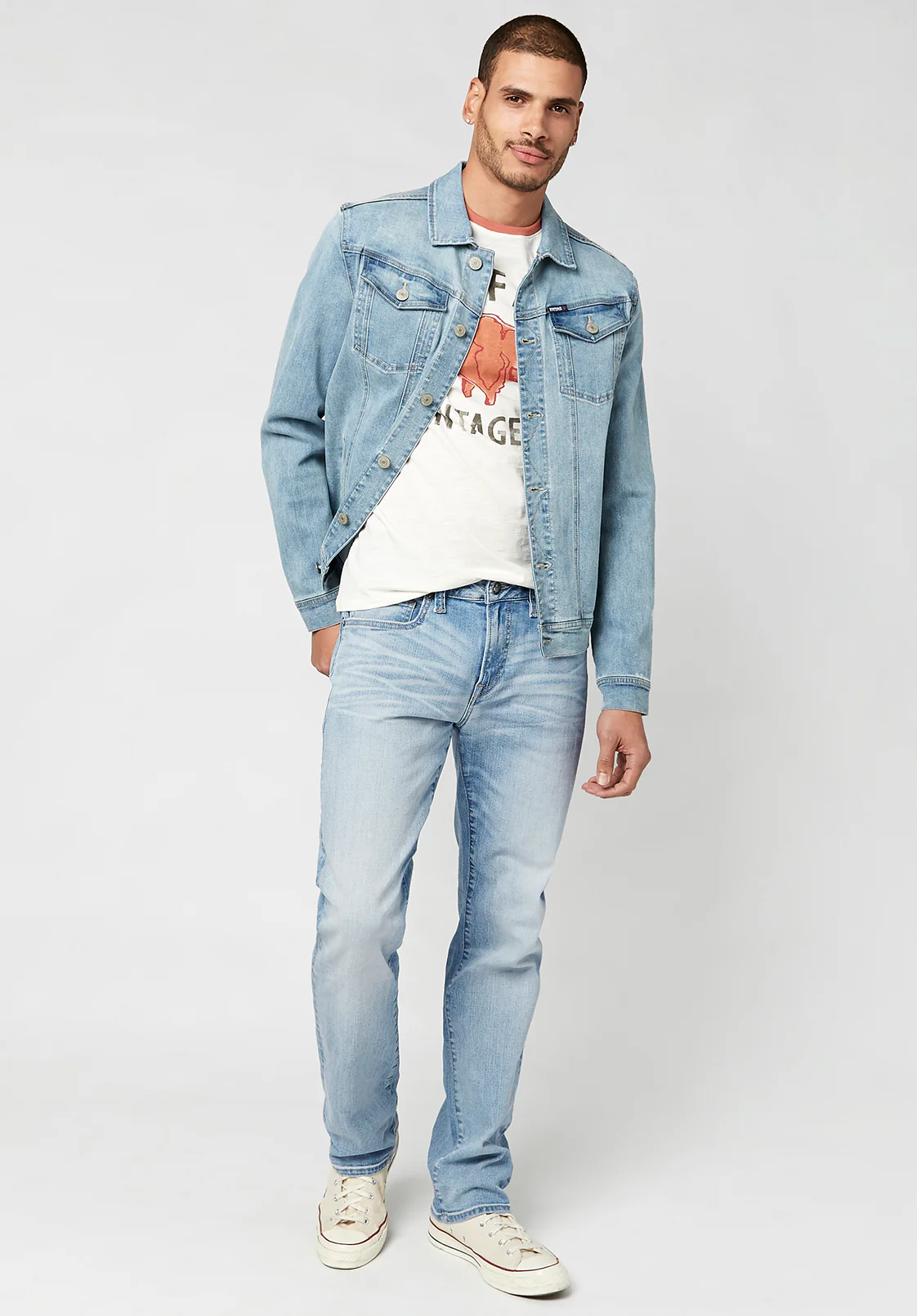 Straight Six Men's Jeans in Crinkled Light Blue - BM22762 - Image 5